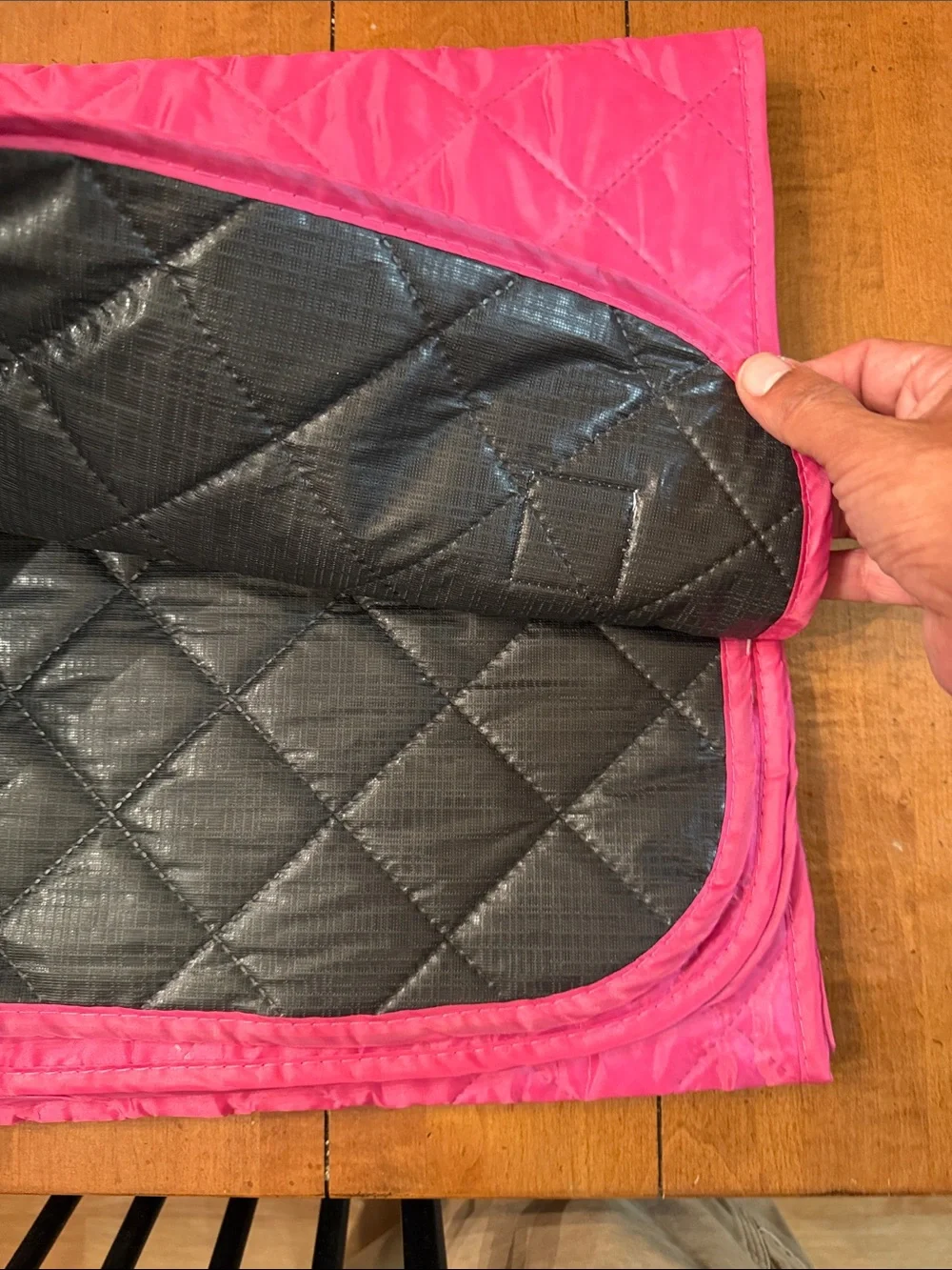 Quilted Pink Throw Blanket